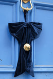 Decorative Hanging Large Blue Velvet Door Bow