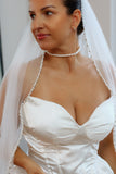 Pearl & Rhinestone Edge Wedding Veil