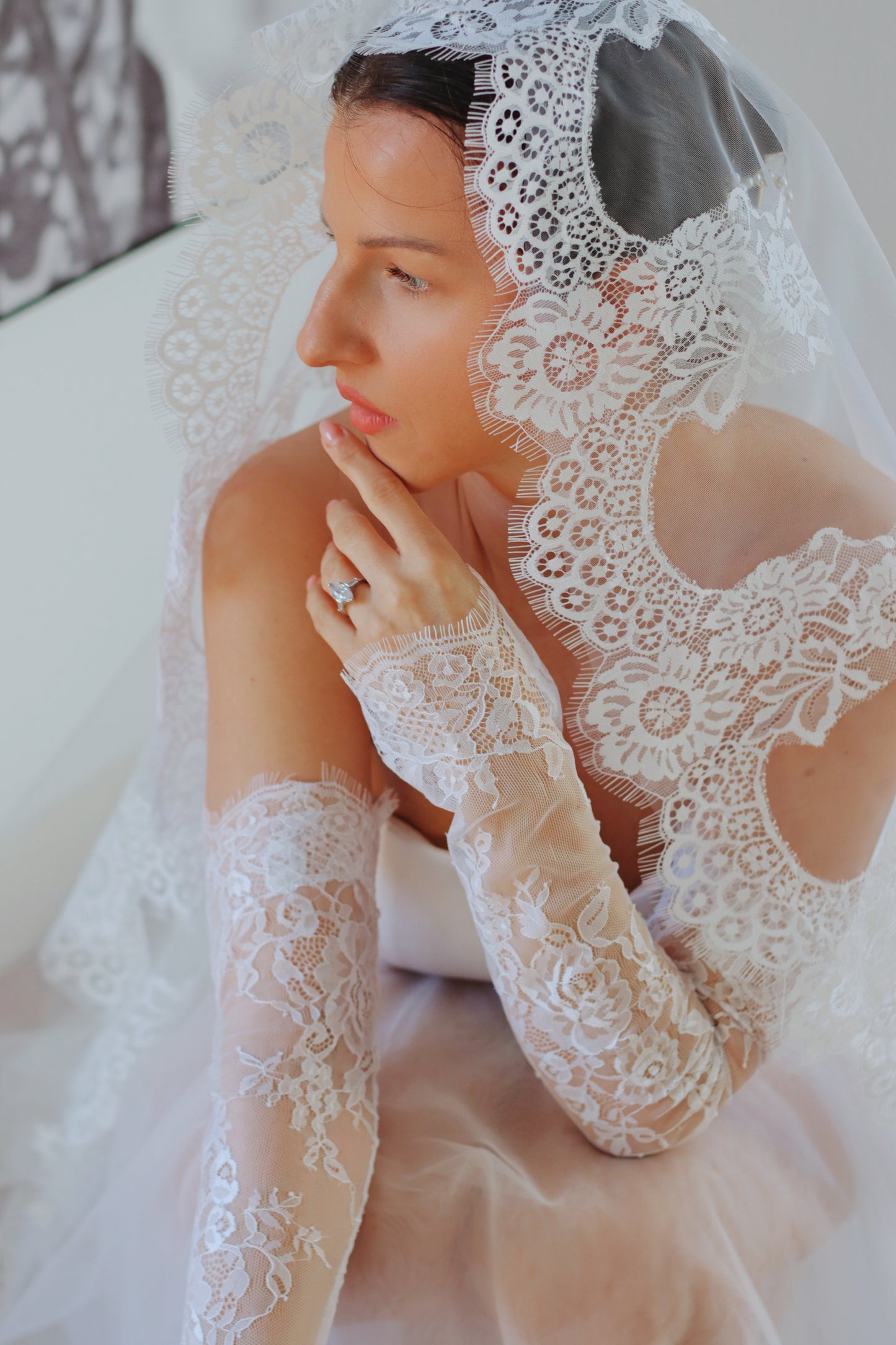Chantilly Lace Wedding Veil 