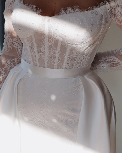 Luxury Bridal Mikado Overskirt