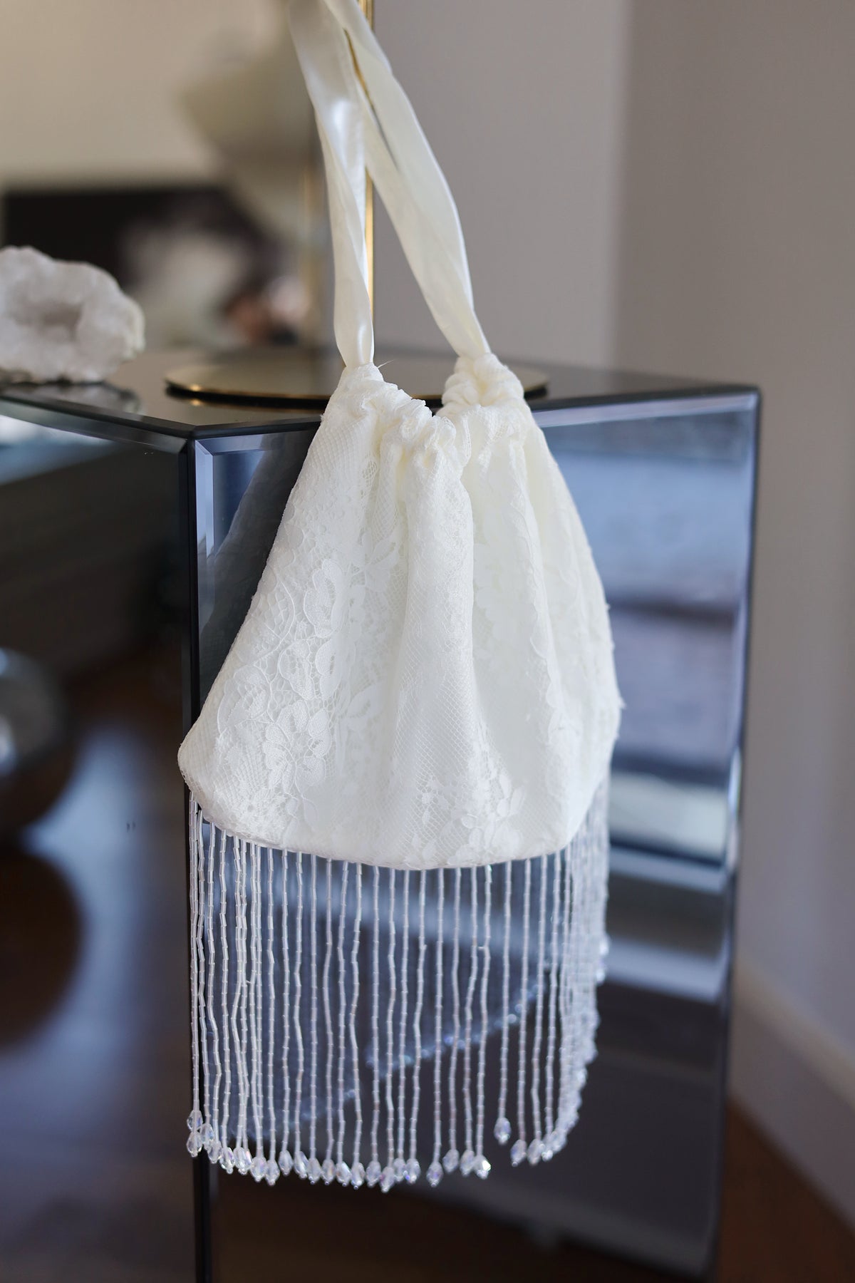 Luxury White Fringe Bridal Bag
