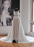 Extra Long Detachable Crepe Wedding Overskirt