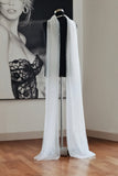 Pearl Tulle Wedding Scarf