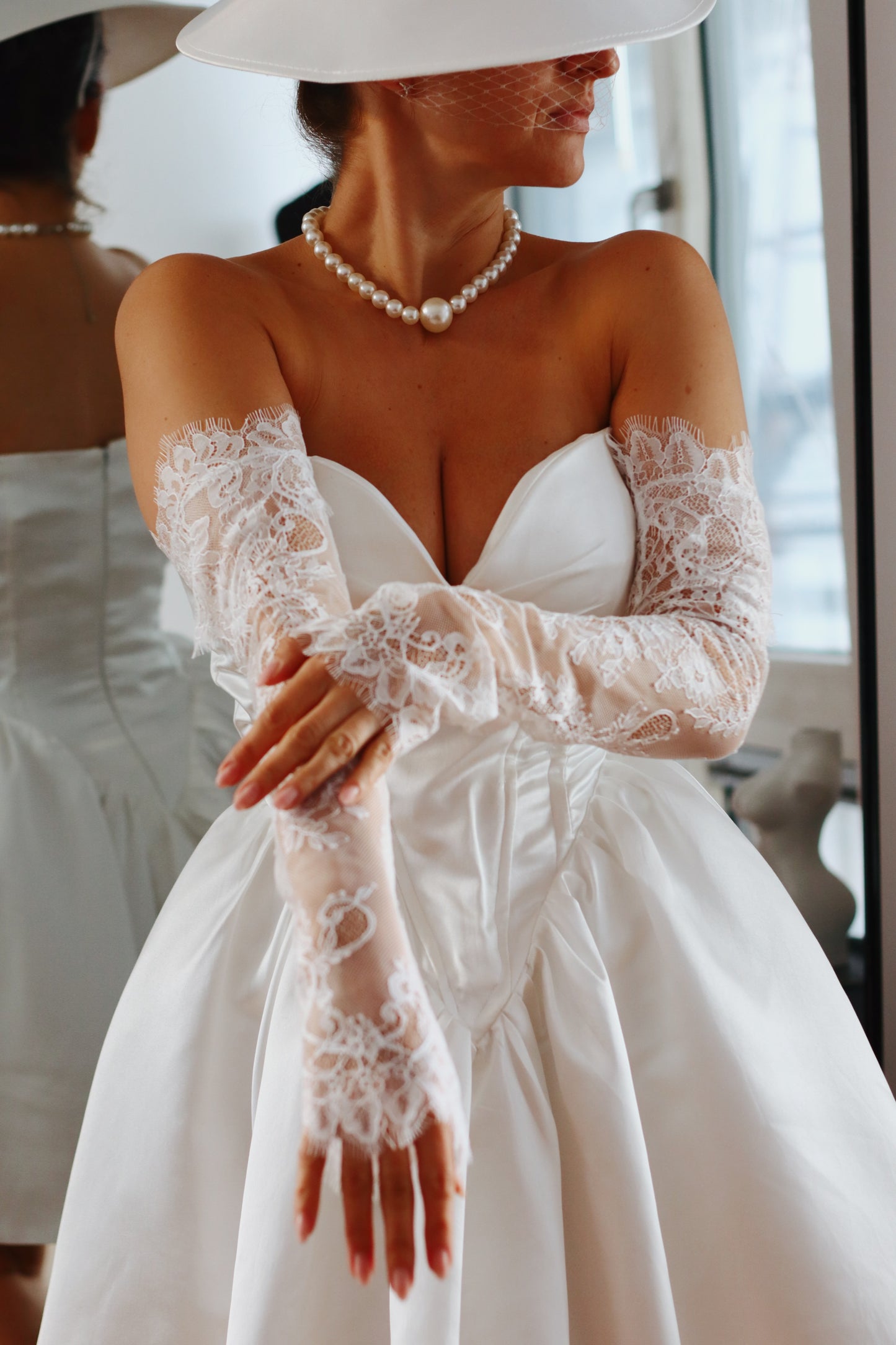 Detachable Eyelash Lace Wedding Sleeves