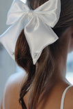 Sample Luxury Satin Hair Bow - Velo Bianco