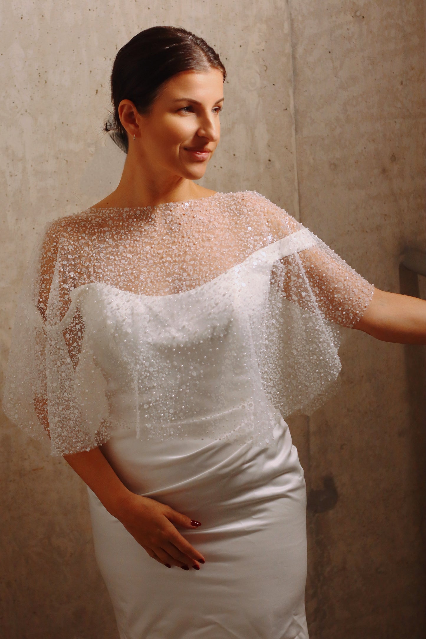 Luxury Pearl and Sequin Cape