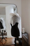 White Bridal Hat with Pearl Veil
