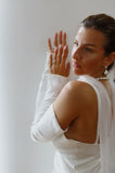 Detachable Satin Bridal Sleeves with Pearls