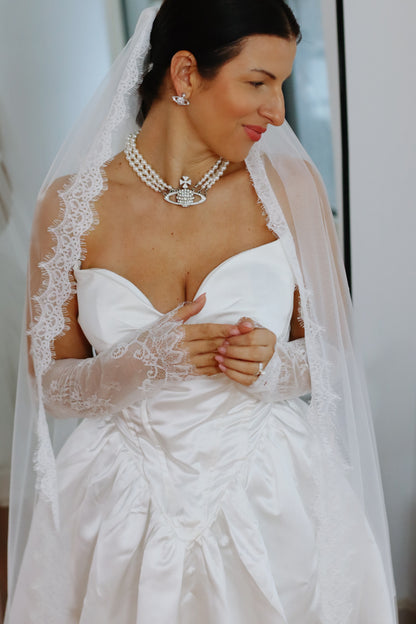 Bridal Veil with Lace Trim