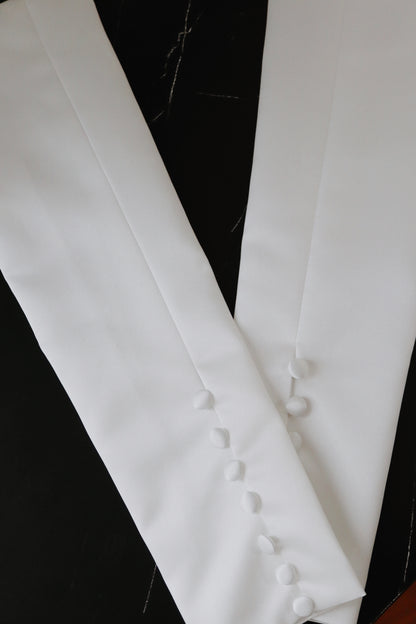 Detachable Satin Bridal Sleeves with Buttons
