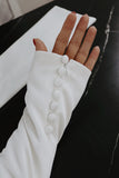 Ivory detachable wedding sleeves with buttons and zipper. Elegant bridal sleeves with buttoned zipper