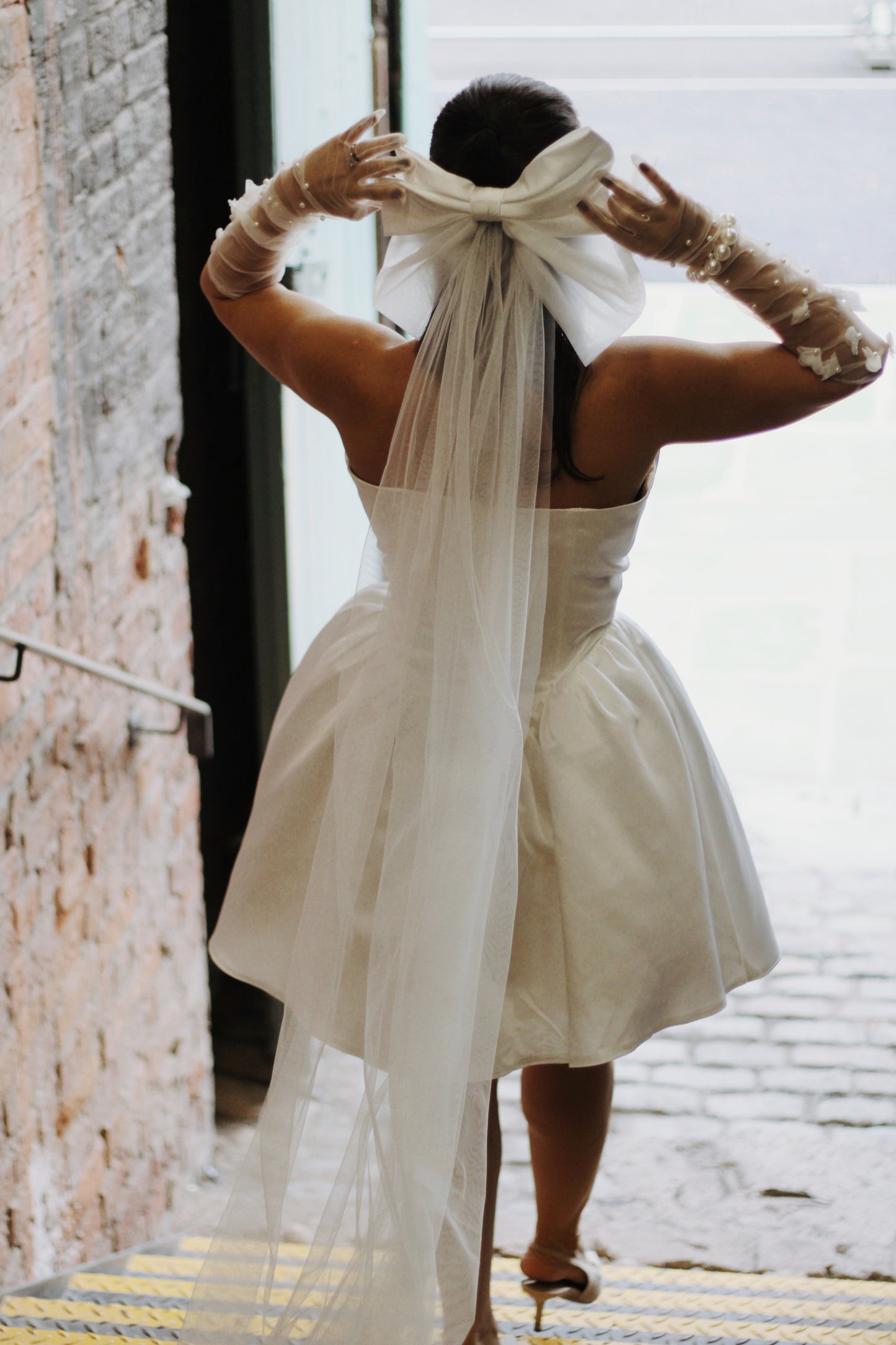 Satin Wedding Bow Veil