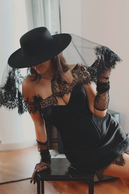 Basque Waist Black Bridal Corset