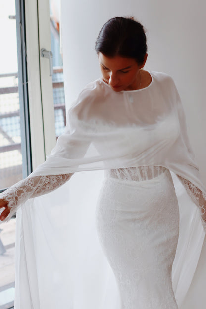 Luxury Chiffon Bridal Cape