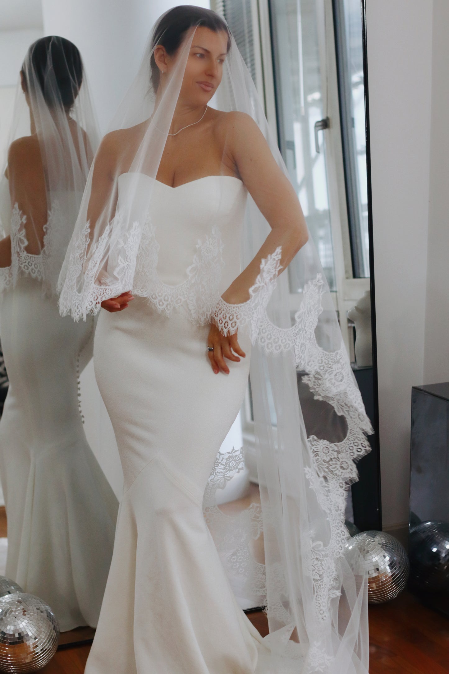 Chantilly Lace Drop Wedding Veil