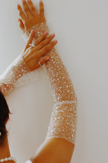 Luxury Sequin Appliqué Wedding Sleeves