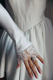 Satin and Lace Detachable Bridal Sleeves