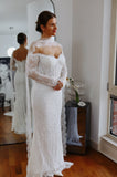 Wide Chantilly Lace Bridal Scarf
