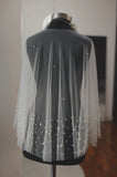 Pearl Embellished Bridal Cape