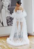 Luxury Ruffled Tulle Wedding Cape