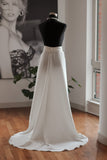Detachable Crepe Bridal Overskirt