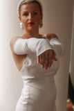 Detachable Crepe Bridal Sleeves - Velo Bianco
