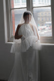 Sample Cathedral Ruffled Wedding Veil - Velo Bianco