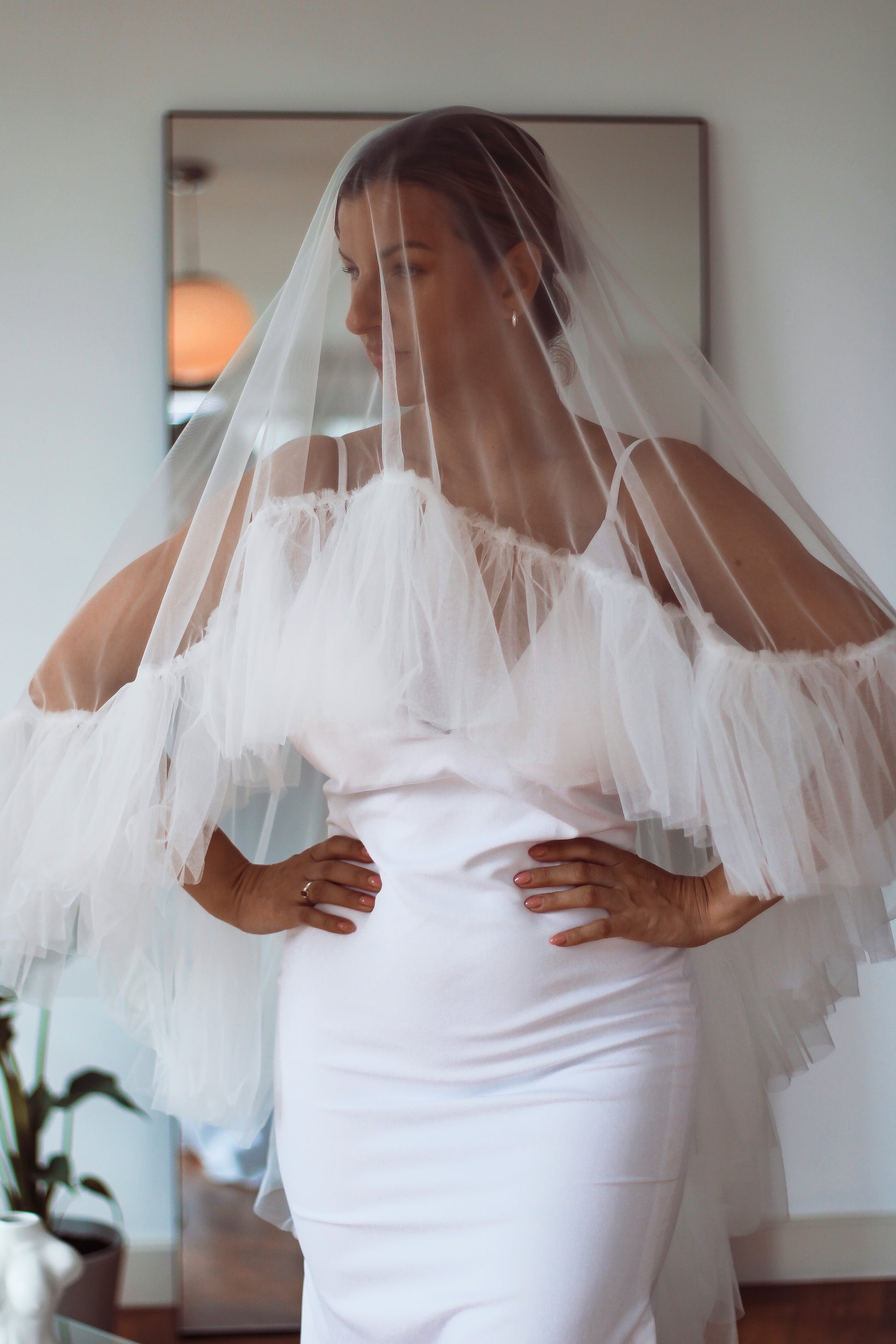 Waltz Ruffled Wedding Veil - Velo Bianco