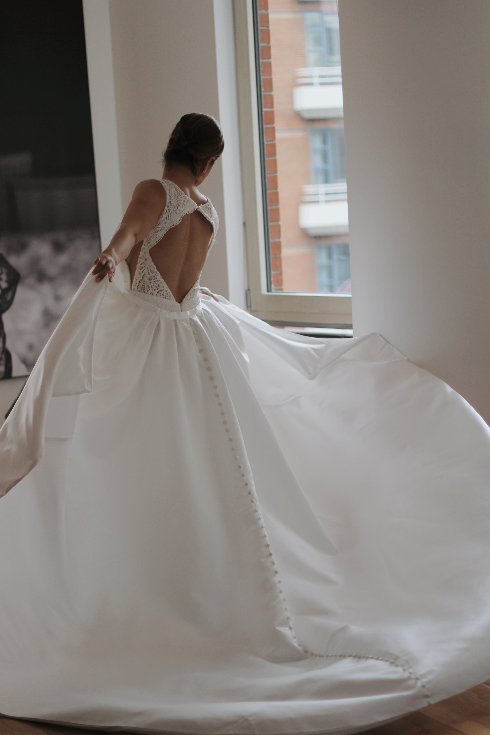 Luxury Satin Bridal Overskirt - Velo Bianco