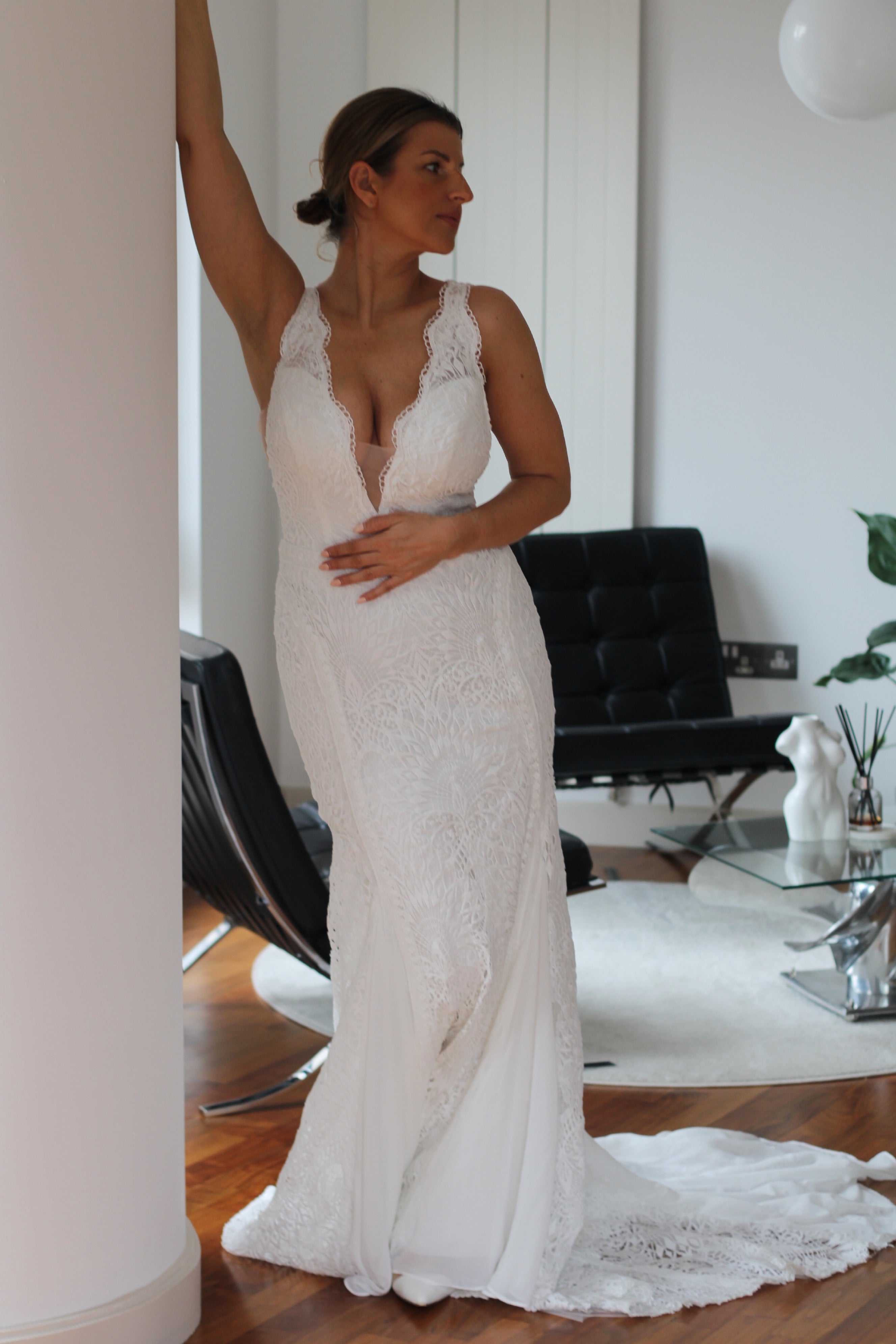 Klara Boho Bridal Gown in Off White