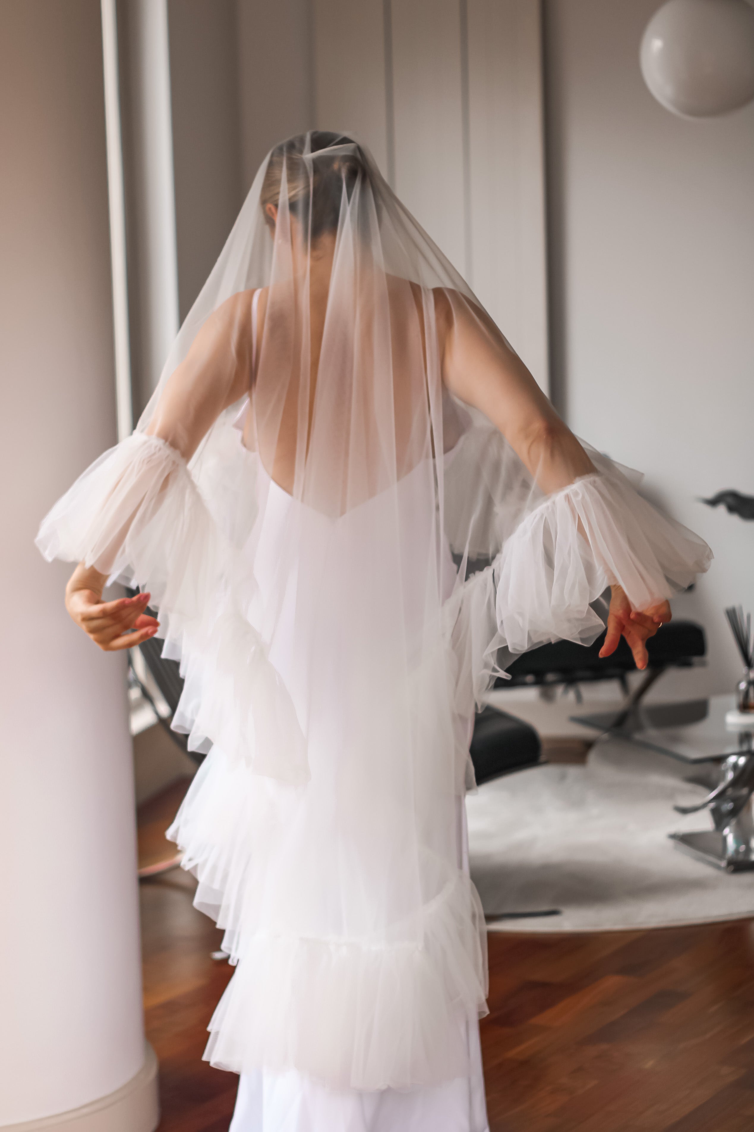 Waltz Ruffled Wedding Veil