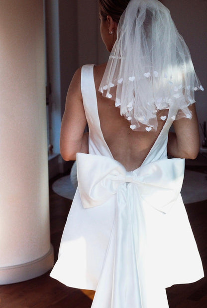 Bow Mini Wedding Dress - Velo Bianco