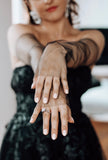 Fingerless Black Tulle Bridal Gloves - Velo Bianco