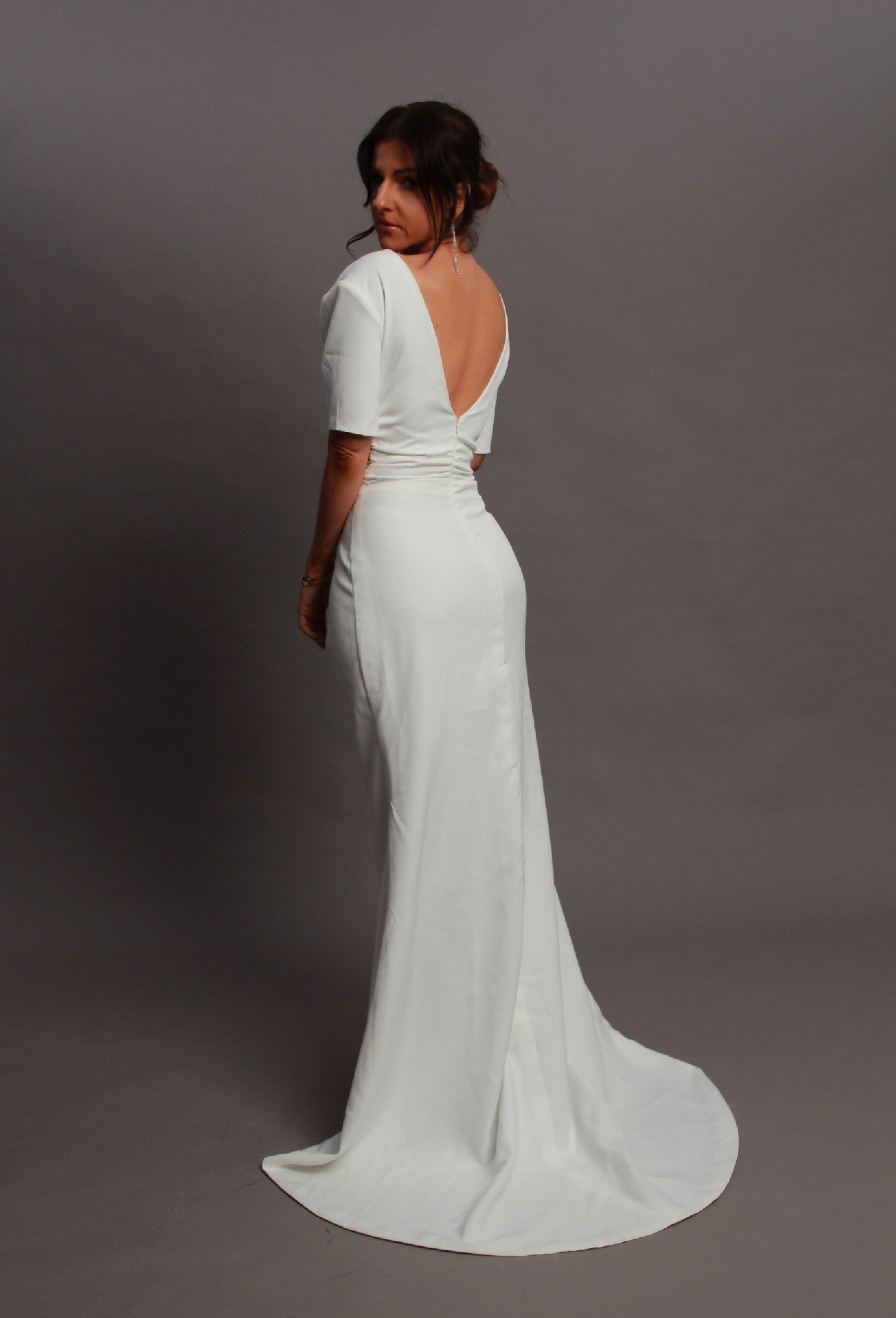 Try At Home - Crop Top Crepe Wedding Dress