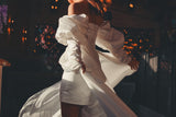 Puff Sleeve Satin Mini Wedding Dress