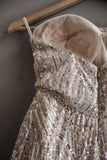 Midi Sequin Evening Wedding Dress - Velo Bianco
