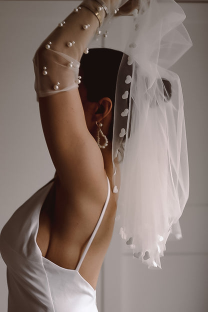 Handmade Heart Wedding Veil - Velo Bianco