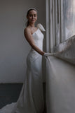 one shoulder wedding dress