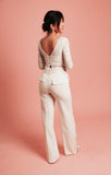 Wide Leg Bridal Suit Trousers - Velo Bianco