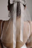 Bridal satin bow veil by Velo Bianco