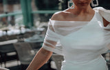 Off-the-shoulder bridal shawl